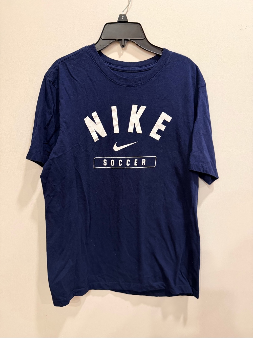 Nike Navy and White Soccer Graphic Tee